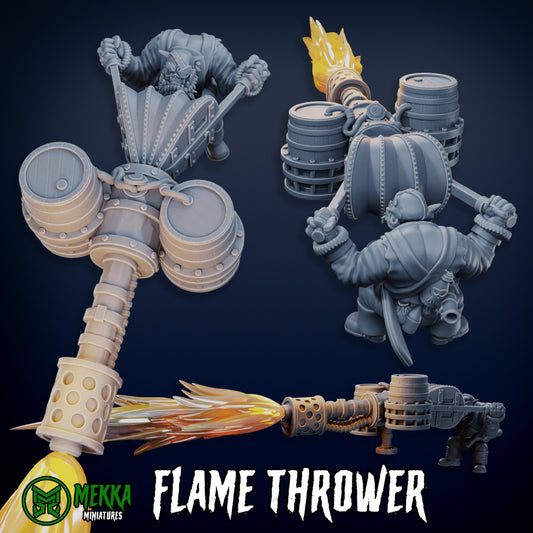 3d Printed Orc Pirate Flame Throwa by Mekka Miniatures