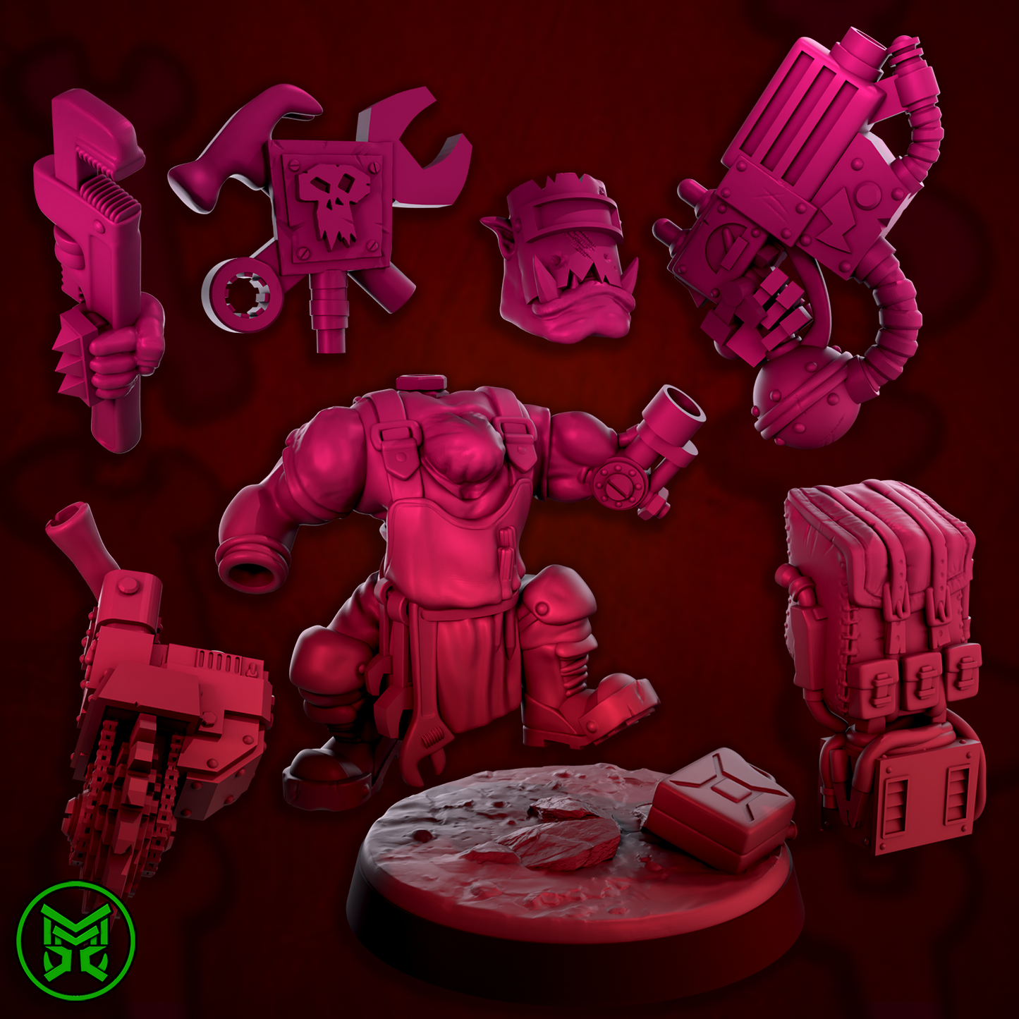 3d Printed Ork Mekaniks by Mekka Miniatures