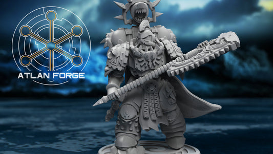 3d Printed Shark Knight Reaper Captain by Atlan Forge Miniatures