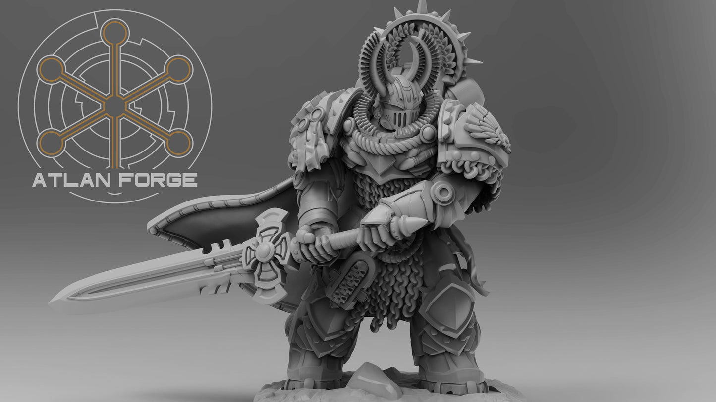 3d Printed Templar Aegis Captain by Atlan Forge Miniatures