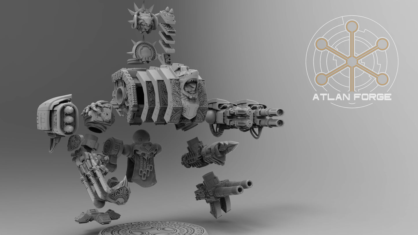 3d Printed Shark Knight Dreadnought by Atlan Forge Miniatures