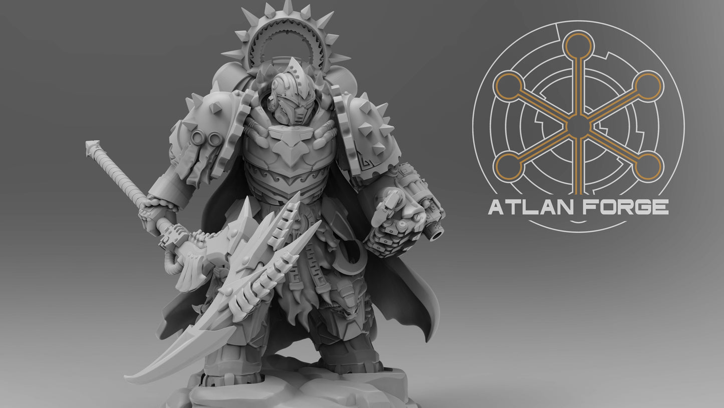 3d Printed Shark Knights Captain in Aegis Armor by Atlan Forge Miniatures