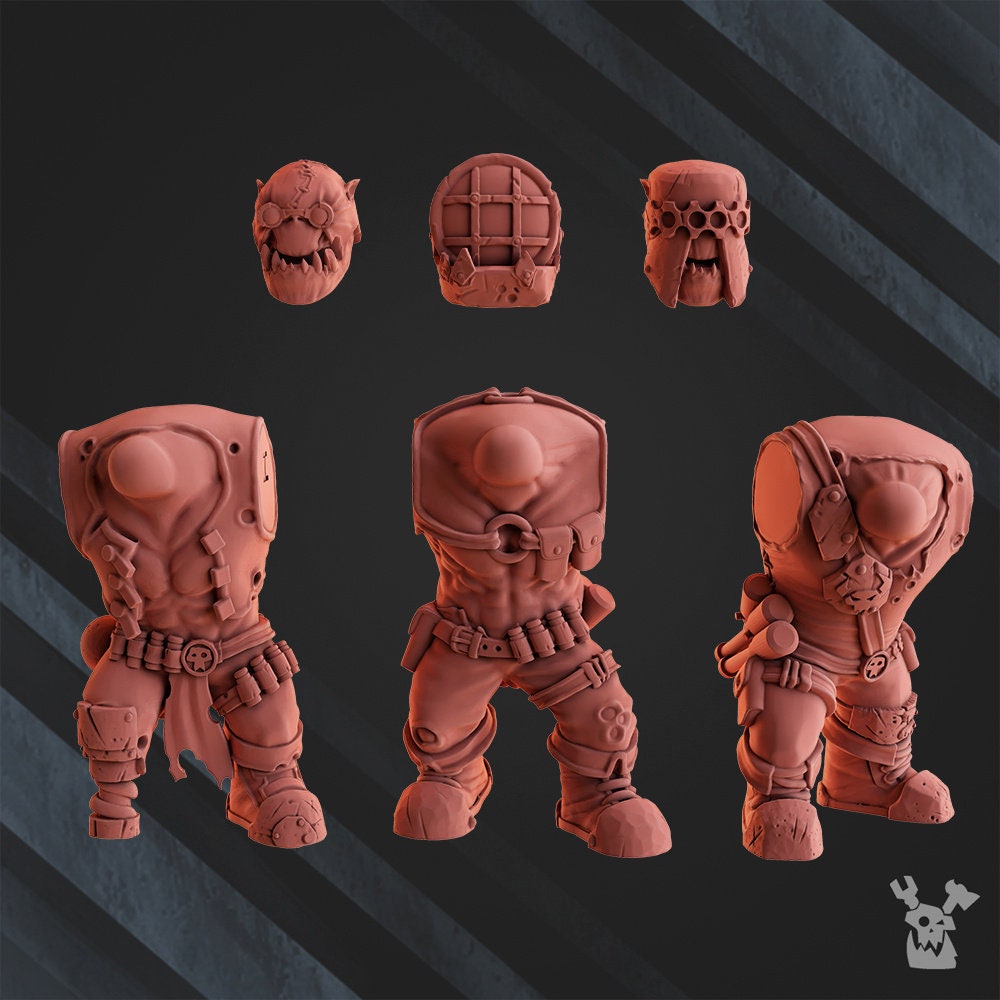 3d Printed Big Ork Megashoota Boyz by DakkaDakka