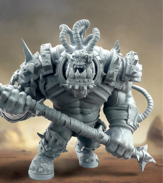 3d Printed Ork Brute Warboss by Meshbrain Labs